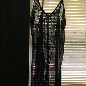 Black Chemise/ gown. Purple bows